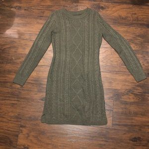 Olive Green Sweater Dress.